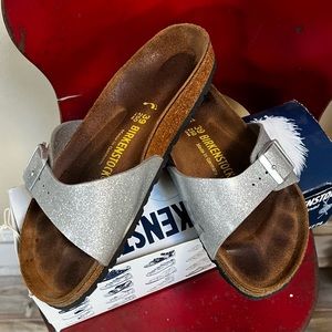 Magic Galaxy Silver Glitter Slide Birkenstocks